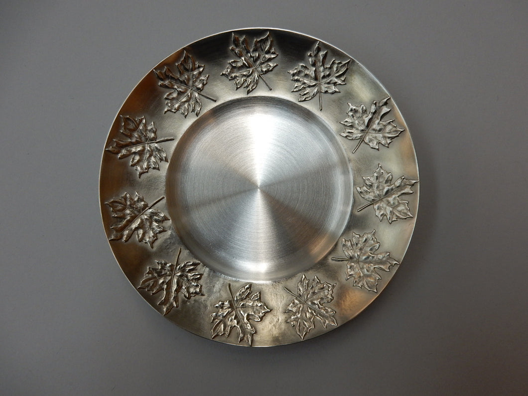 Maple Leaf Small Pewter Plate